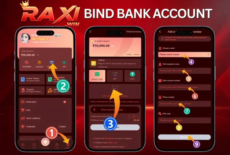 Raxi Win Bind Bank Account